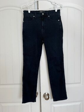 Madewell Stovepipe Jeans Size 27 Dark Blue High Rise Slim Straight Stretch